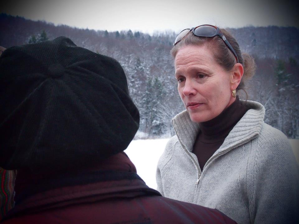 Citizen activist Rebecca Roter on the #DontFrackNY bus tour of Pennsylvania Fracking sites